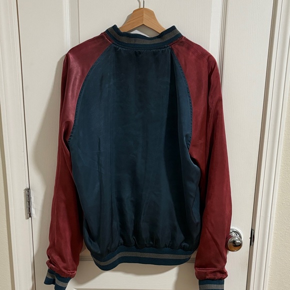 Black Bomber Jacket with Embroidered Design - Picture 6 of 8